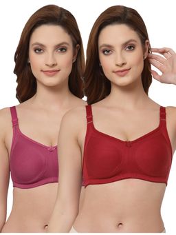 Floret - Women Non Padded & Non-Wired Full Coverage T-Shirt Bra (Pack of 2)