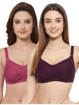 Floret - Women Non Padded & Non-Wired Full Coverage T-Shirt Bra (Pack of 2)