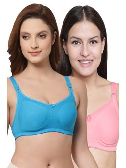 Floret - Women Non Padded & Non-Wired Full Coverage T-Shirt Bra (Pack of 2)