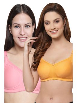 Floret - Women Non Padded & Non-Wired Full Coverage T-Shirt Bra (Pack of 2)