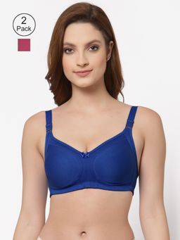 Floret - Women Non Padded & Non-Wired Full Coverage T-Shirt Bra (Pack of 2)
