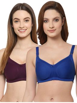 Floret - Women Non Padded & Non-Wired Full Coverage T-Shirt Bra (Pack of 2)