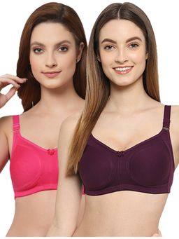 Floret - Women Non Padded & Non-Wired Full Coverage T-Shirt Bra (Pack of 2)