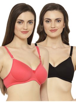 Floret - Women Padded & Non-Wired Full Coverage T-Shirt Bra (Pack of 2)