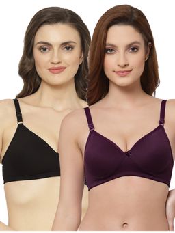 Floret - Women Padded & Non-Wired Full Coverage T-Shirt Bra (Pack of 2)