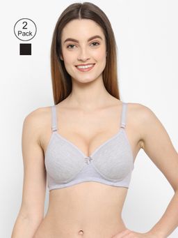 Floret - Women Padded & Non-Wired Full Coverage T-Shirt Bra (Pack of 2)