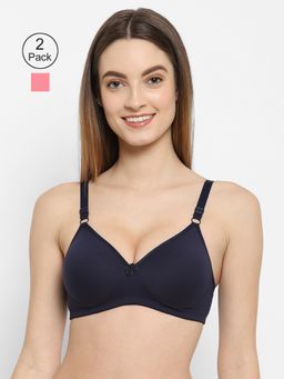 Floret - Women Padded & Non-Wired Full Coverage T-Shirt Bra (Pack of 2)