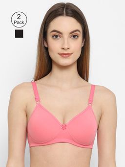 Floret - Women Padded & Non-Wired Full Coverage T-Shirt Bra (Pack of 2)
