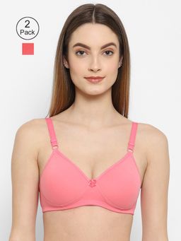 Floret - Women Padded & Non-Wired Full Coverage T-Shirt Bra (Pack of 2)