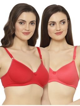 Floret - Women Padded & Non-Wired Full Coverage T-Shirt Bra (Pack of 2)