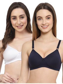 Floret - Women Padded & Non-Wired Full Coverage T-Shirt Bra (Pack of 2)