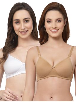 Floret - Women Padded & Non-Wired Full Coverage T-Shirt Bra (Pack of 2)