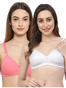 Floret - Women Padded & Non-Wired Full Coverage T-Shirt Bra (Pack of 2)