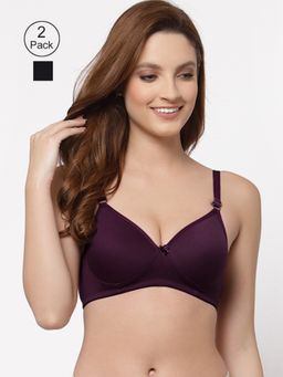 Floret - Women Padded & Non-Wired Full Coverage T-Shirt Bra (Pack of 2)