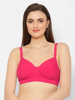 Floret - Women Padded & Non-Wired Full Coverage Pink T-Shirt Bra