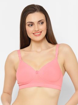 Floret - Women Padded & Non-Wired Full Coverage Pink T-Shirt Bra