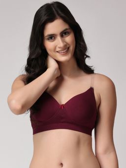Floret - Women Padded & Non-Wired Full Coverage Purple T-Shirt Bra