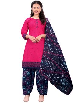 Rajnandini - Women Pink Printed Kurta with Salwar and Dupatta (Set of 3)
