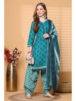 Rajnandini - Women Green Printed Kurta with Salwar and Dupatta (Set of 3)