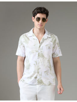 Arrow Newyork - Men Abstract Printed Night Is Young Shirt Off White