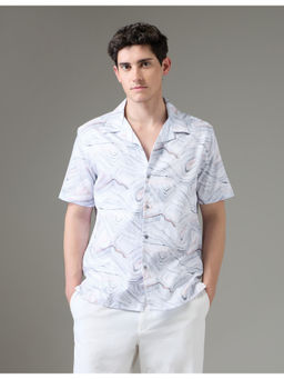 Arrow Newyork - Men Slim Fit Night Is Young Abstract Print Shirt Grey