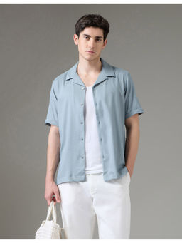 Arrow Newyork - Men Slim Fit Night Is Young Textured Shirt Blue