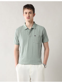 Arrow Sports - Men Floral Printed Spring Sorbet Polo T-Shirt Green