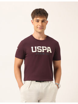 U.S. Polo Assn. Denim Co. - Men Brand Solid Muscle Fit T-Shirt Wine