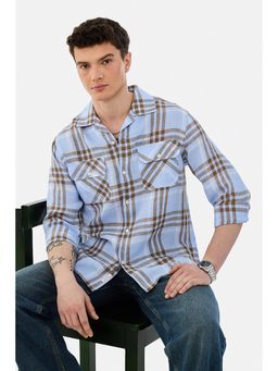 Snitch - Blue Checks Regular Fit Shirt