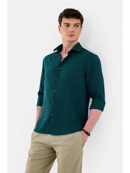 Snitch - Green Solid Slim Fit Shirt