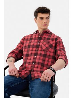 Snitch - Red Checks Regular Fit Shirt