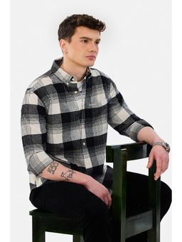Snitch - Black Checks Regular Fit Shirt