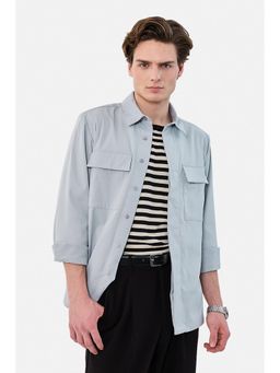 Snitch - Grey Solid Regular Fit Shirt