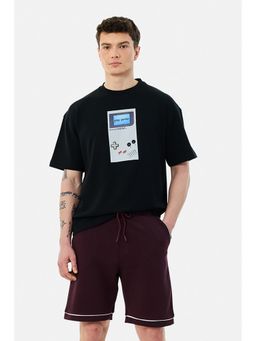 Snitch - Black Printed Oversized Fit T-Shirt
