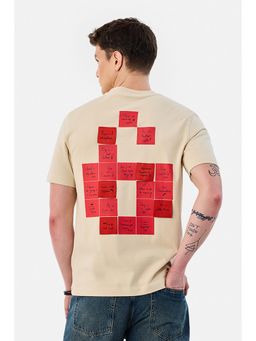 Snitch - Beige Printed Regular Fit T-Shirt