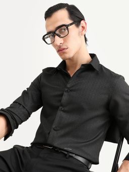 Rare Rabbit - Black Printed Regular Fit Shirt