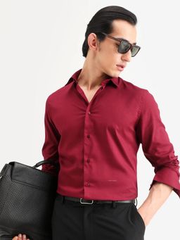 Rare Rabbit - Red Solid Regular Fit Shirt