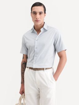 Rare Rabbit - Grey Solid Regular Fit Shirt