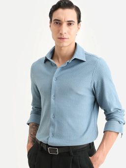 Rare Rabbit - Blue Stripes Regular Fit Shirt