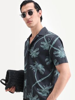 Rare Rabbit - Black Printed Regular Fit Shirt