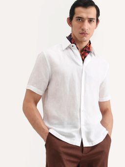 Rare Rabbit - White Solid Regular Fit Shirt