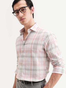 Rare Rabbit - Pink Checks Regular Fit Shirt