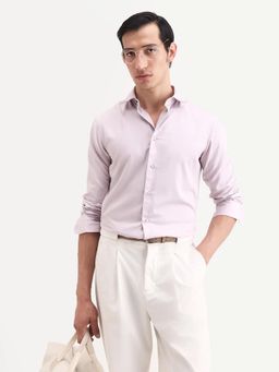 Rare Rabbit - Purple Solid Regular Fit Shirt