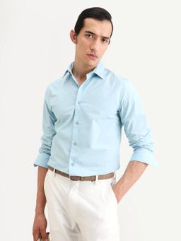 Rare Rabbit - Blue Solid Regular Fit Shirt
