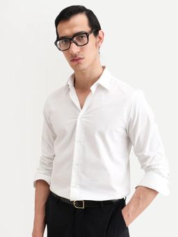 Rare Rabbit - White Solid Regular Fit Shirt