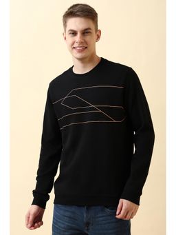 Allen Solly - Black Printed Regular Fit Sweatshirt