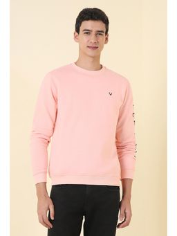 Allen Solly - Pink Solid Regular Fit Sweatshirt