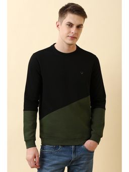 Allen Solly - Black Colorblock Regular Fit Sweatshirt