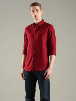 Tommy Hilfiger - Red Solid Slim Fit Shirt