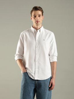 Tommy Hilfiger - White Solid Regular Fit Shirt
